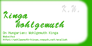 kinga wohlgemuth business card